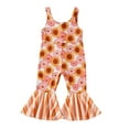 thumbnail image 2 of Girl Bell Bottoms Trousers Floral Jumpsuit One Piece Outfit Summer Toddler Clothes Girl, 2 of 10
