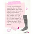 thumbnail image 7 of MeMoi  Glitter Butterfly Cotton Knee High Socks - Girls - Female, 10, Gray, 7 of 7