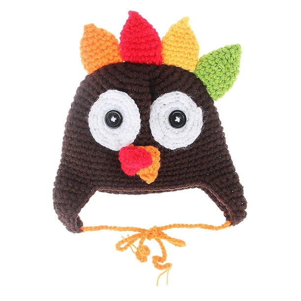 Gorro de Navidad de Acción de Gracias para bebé, gorro de pavo, gorro tejido, accesorio para fotografía