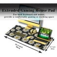 thumbnail image 3 of Big Mouse Pad Black Desk Pad Large Gaming Mousepads Pc Mouse Pads Office Items Non-Slip Rubber Base Waterproof with Stitched Edges 35.4 X 15.7 for Game Office, White Daisies, 3 of 7