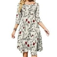 thumbnail image 1 of Vestido de fiesta de noche con estampado de flores rojas, vestido sexy midi para mujer, vestido de una pieza dulce, patrón repetido coreano, patrón sin costuras, 1 of 6