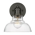 thumbnail image 3 of Yep by Golden Lighting Carver 1-light Vanity in Matte Black and Clear Glass, 3 of 4