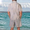 thumbnail image 4 of FRSASU Men's Waffle Short Sleeve Polo Shirt & Shorts Set Summer Two Piece Outfits with Pockets 1/4 Zip Tracksuits Casual Daily Sport Khaki, 4 of 9