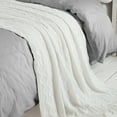 thumbnail image 2 of Bourina Fluffy Chenille Knitted Fringe Throw Blanket, Lightweight Soft Cozy Bed Sofa Chair Blanket, White, 50" x 60", 2 of 7