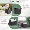 thumbnail image 3 of Hassch 20.8" Square Patio Rattan Side Table with Storage, 27-Gallon Outdoor Wicker Table with Lift-Off Lid, Multi-Functional Deck Organizer, Easy to Assemble, Black, 3 of 9