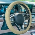 thumbnail image 3 of Deluxe Full Grain Authentic Leather Steering Wheel Cover Fits 14.5" - 15.5", 3 of 5