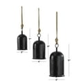 thumbnail image 4 of DecMode Tibetan Inspired Black Metal Cylindrical Decorative Cow Bells with Jute Hanging Rope, 3 Count, 4 of 13