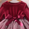 thumbnail image 5 of Christmas Dresses For Girls Long Sleeve Bowknot Patchwork Star Tulle, 5 of 6