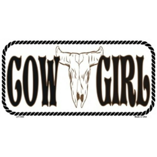 Cowgirl Cow Skull Plaque d'Immatriculation