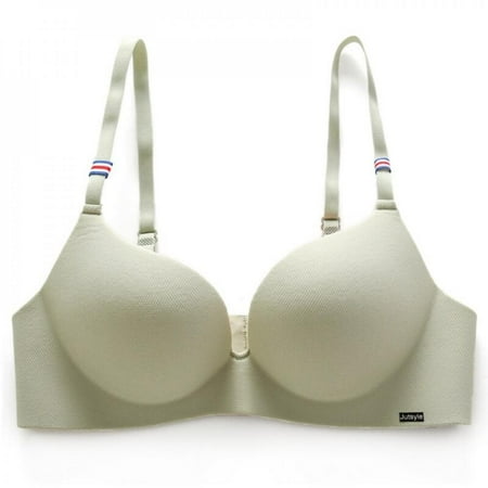 

Promotion!Bra Gathering Bra One-piece Seamless Gathering Bra Solid Color Stretch Thin Padded Bra