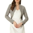 thumbnail image 1 of Cárdigan elegante INSPIRE CHIC para mujer con estampado de cuadros, abrigo de oficina de frente abierto, cárdigan bolero corto tamaño XS color caqui, 1 of 5