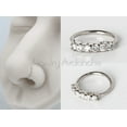 thumbnail image 2 of 14Kt White Gold 6-stone Nose Ring with 0.06ctw Moissanite - 6mm Diameter 22G Diamond Nose Hoop - Cartilage Hoop Earring - WGMNT, 2 of 3