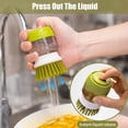 thumbnail image 4 of GEREMF-Soap Dispenser Dish Brush Palm Brush Scrub Brush Equipped with Storage Bracket and Drainage Base,Easy to Clean Kitchen Utensils and Sink, Includes a Replaceable Brush（Green）, 4 of 4