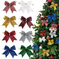 Christmas Decorations Indoor, 6pc/9CM Christmas Decorations Bows Mini Small Christmas Tree Hanging OrnamentsChristmas Ornaments Bows Red