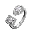 thumbnail image 1 of Dsscvnef Border E Commerce Export Jewelry Exquisite Geometric Water Drop Square Zircon Open Ring Light Luxury Ring, 1 of 5