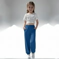 thumbnail image 2 of Girls Joggers Loose Elastic Waisted Casual Cuffed Sweatpants with Pockets Clothes for Girls Size 3-14, 2 of 7