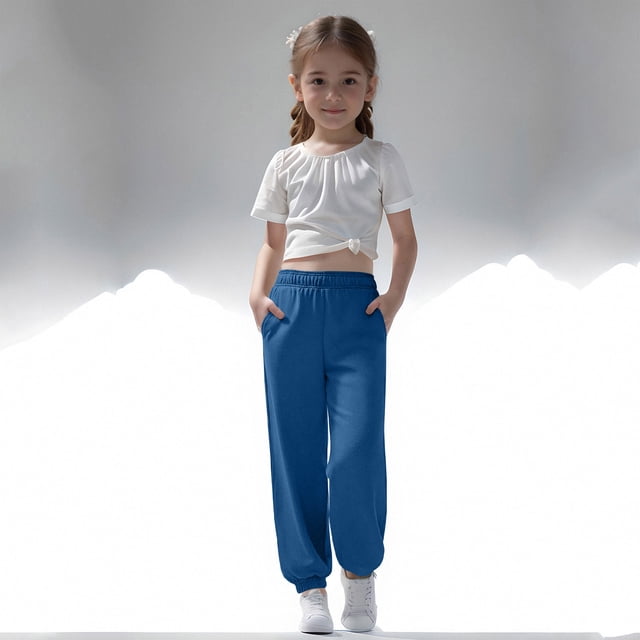 Pantalones largos para niños, pantalones deportivos para correr, pantalones largos de entrenamiento informales, pantalones deportivos para niñas