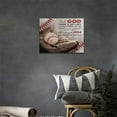 thumbnail image 2 of Baseball Poster Wall Art Boy Men Room Inspirational God Quotes Poster Sports Wall Decor Rustic Picture Canvas Prints Framed Modern Artwork for Home Living Room Bedroom Gym Playroom 16"x12", 2 of 6
