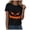 Black, variant on Women Crew Neck Short Sleeve Classic Jack O Lantern Scary Pumpkin Face Halloween Graphic Casual T-Shirt Navy for Size M