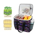 thumbnail image 2 of FORMRS Insulated Cooler Bag 24 Cans Capacity Soft Leakproof Lunch Box with Side Pockets, Violet Blooms Pattern, 2 of 7