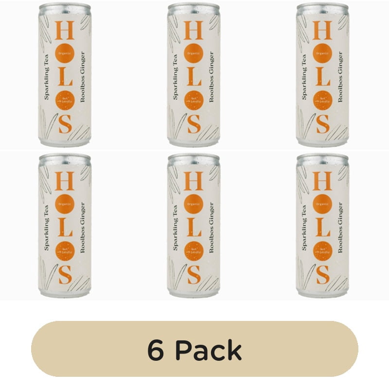 HOLOS Organic Sparkling Tea Rooibos Ginger 250ml, British Import (Pack of 6)