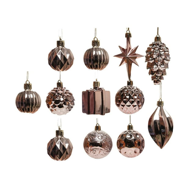 Adornos colgantes para árbol de Navidad, adornos decorativos colgantes, colgantes con dijes de regalo Oro rosa