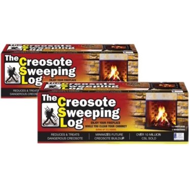 Creosote Sweeping Log For Fireplaces (Pack of 2)