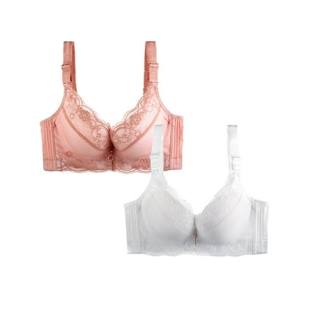 YEJIMAN Pack of 2 Sports Bra Small Women s Breathable Plus Sports Size Lace Bra Women s Bras Sexy  Purple Women Underwear Seamless  Nylon Spandex Womens Cotton Underwear