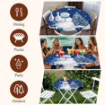 thumbnail image 7 of Navy Blue Christmas Round Tablecloth, Fitted Table Cover with Elastic for 45"-54" Round Tables, Snowman Snowflake Gifts Xmas Tree Table Cloth Outdoor Indoor Dinning Party Waterproof Tablecloths, 7 of 7