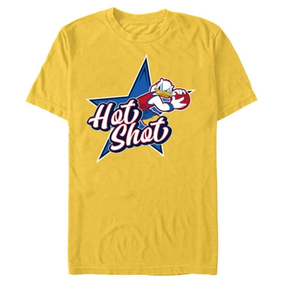 Disney Donald Duck Sports Basketball Star Hot Shot - Short Sleeve Blended T-Shirt for Adults - Customized-Yellow