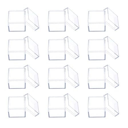 12pcs Clear Acrylic Square Cube Candy Box Treat Gift Boxes Container for Wedding