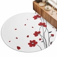 thumbnail image 2 of Round Area Rugs 4Ft, Red Poppy Flowers Non-Slip Washable Circle Rugs Carpet, Spring Modern Abstract Floral Rustic Indoor Outdoor Rug Floor Mats Throw Runner for Bedroom Living Room Bathroom, 2 of 8