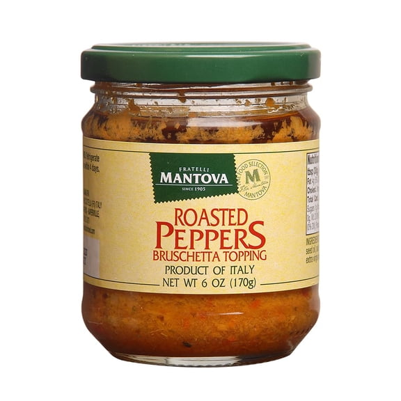 Mantova - Smoky Roasted Pepper Bruschetta Topping - 6 OZ, Case of 6