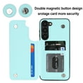 thumbnail image 4 of Allytech Flip Wallet Case for Samsung Galaxy S23 with Card Slots, Premium PU Leather [RFID Blocking] [Double Magnetic Button] Kickstand Shell, Shockproof Anti-Fall Protective Case - Mint, 4 of 7
