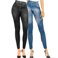 thumbnail image 1 of Pack de 2 Leggins Mujer Unitalla Mezclilla Faja Alta Estilo Pantalón Mezclilla Jegging Tiro Alto, Mallon licra Cómodos Elásticos, 1 of 4