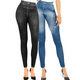 thumbnail image 1 of Pack de 2 Leggins Mujer Unitalla Mezclilla Faja Alta Estilo Pantalón Mezclilla Jegging Tiro Alto, Mallon licra Cómodos Elásticos, 1 of 4