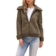 thumbnail image 1 of Abrigo de invierno de piel sintética para mujeres, chaqueta de cuero sintético forrada de piel gruesa, M marrón oscuro, 1 of 6