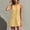 Yellow, variant on Wovilon Women's Sleeveless Round Neck Shift Dress with Contrast Piping and Button Front, Cotton Linen Blend Casual Summer Mini Dress for Vacation and Daily Wear