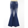 thumbnail image 7 of Rswnyirn Kids Girls Ripped Ruffle Flare Jeans Denim Bell-Bottom Long Pants Skinny Washed Wide Leg Dark Blue 12, 7 of 7