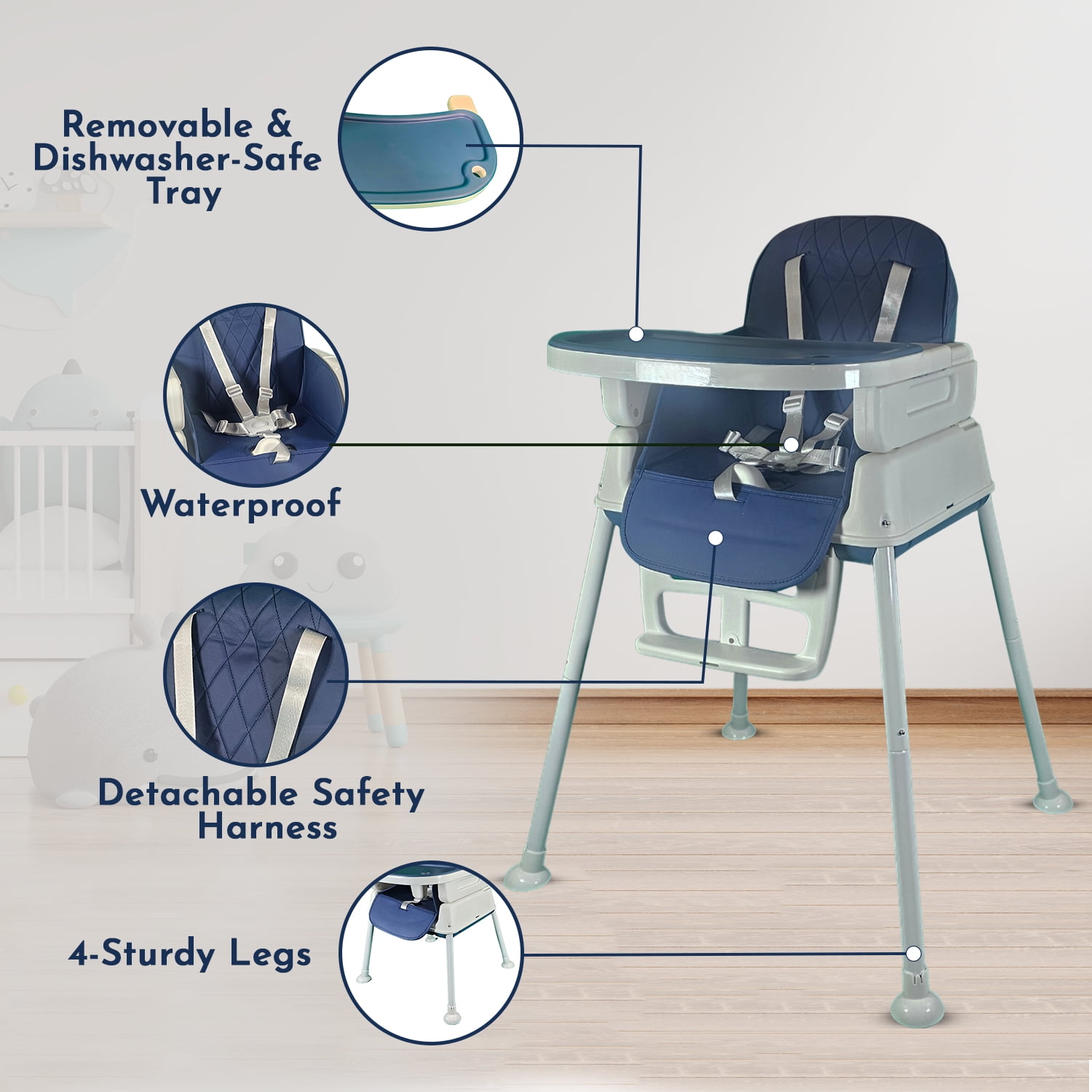 Chaise Haute évolutive 2 En 1 Nania Paulette - Fabriquée En France