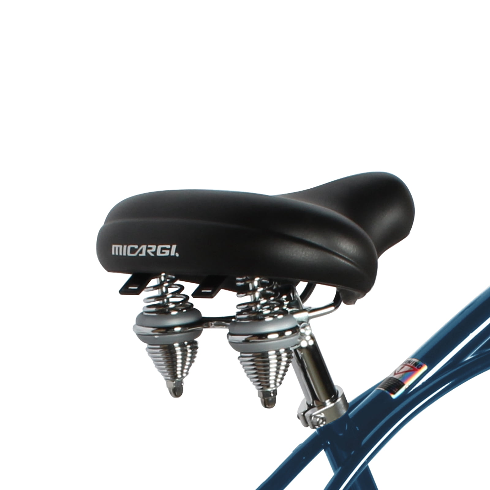 Micargi TAHITI 26" Beach Cruiser Coaster Brake Stainless Steel Spokes One Piece Crank Alloy Black Rims 36H White Wall Tire With Fenders Color: Dark Blue/ Black