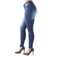 thumbnail image 4 of Fashion2Love Women's Juniors Colombian Design Butt Lift Push Up Mid Waist Skinny Jeans, 4 of 9