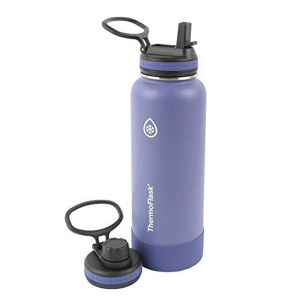 Thermoflask Insulated Water Bottle with Spout Lid, 40oz, 2 Pack - Black