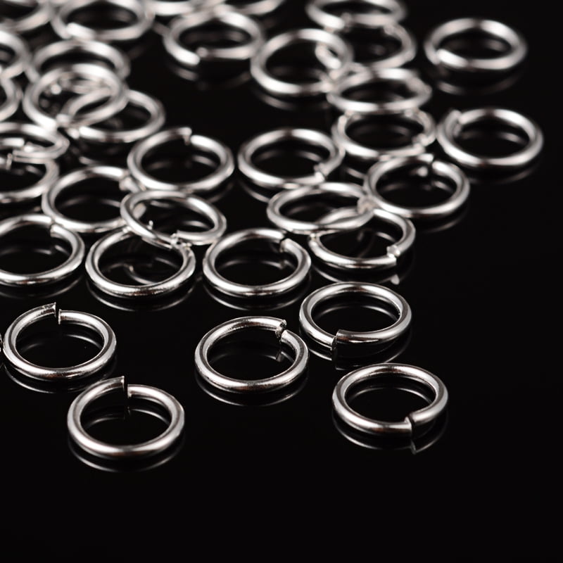 Brass Open Jump Rings Round Cadmium Free Lead Free Silver 8x1mm 18 Gauge Inner Diameter: 6mm 4300pcs/500g