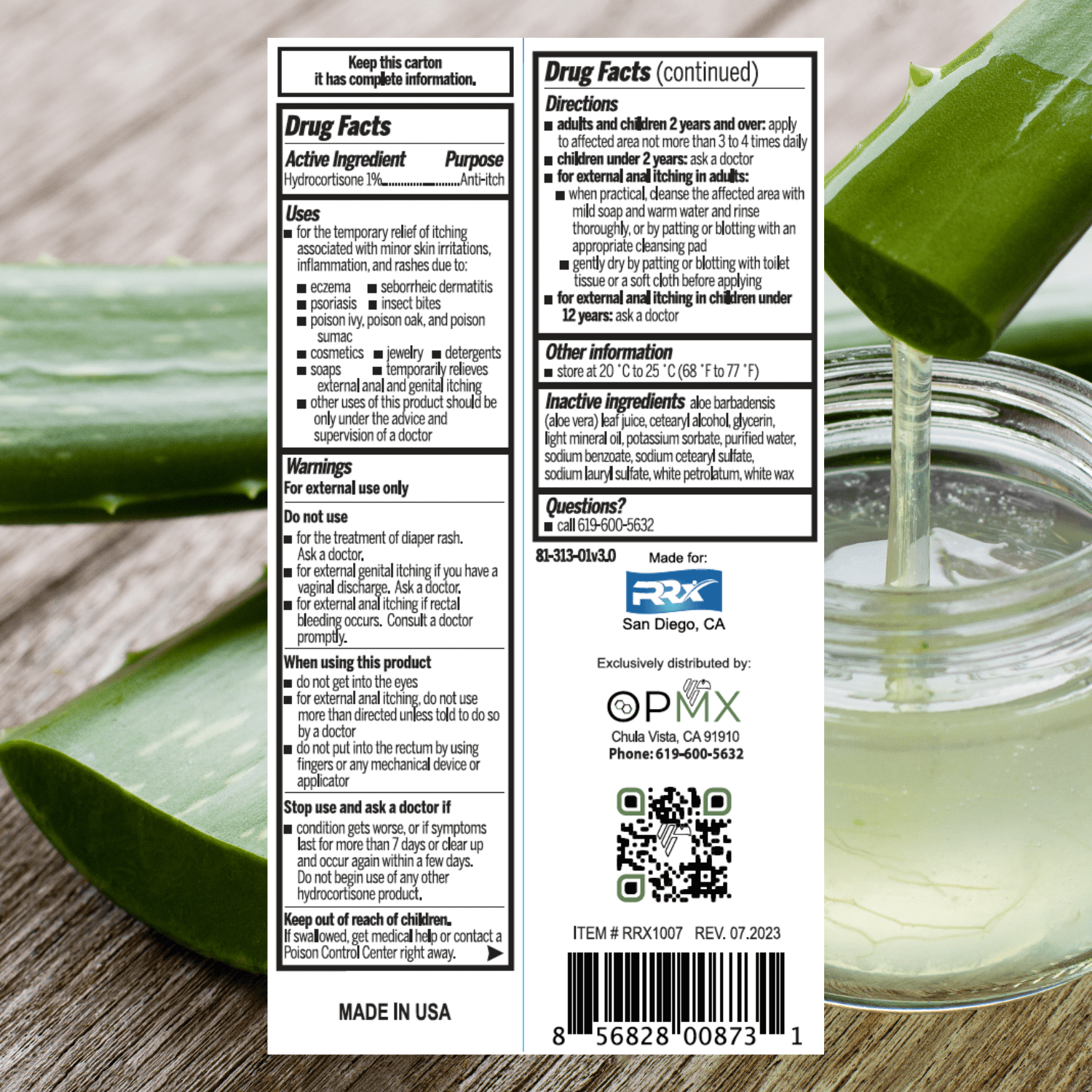 Barmicil Maximum Strength 1% Hydrocortisone Anti-Itch Cream with Aloe Vera, 1 oz
