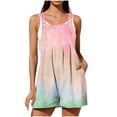 thumbnail image 3 of Iyufng Womens Rompers Printed Sleeveless Adjustable Straps Romper Summer Casual Shortalls, 3 of 7