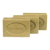 Fer à Cheval Pure Olive Toilet Marseille Soap Bar - Authentic Savon De Marseille, Natural and Hypoallergenic French Olive Oil Soap (250g/8.82oz, 3 Pack)