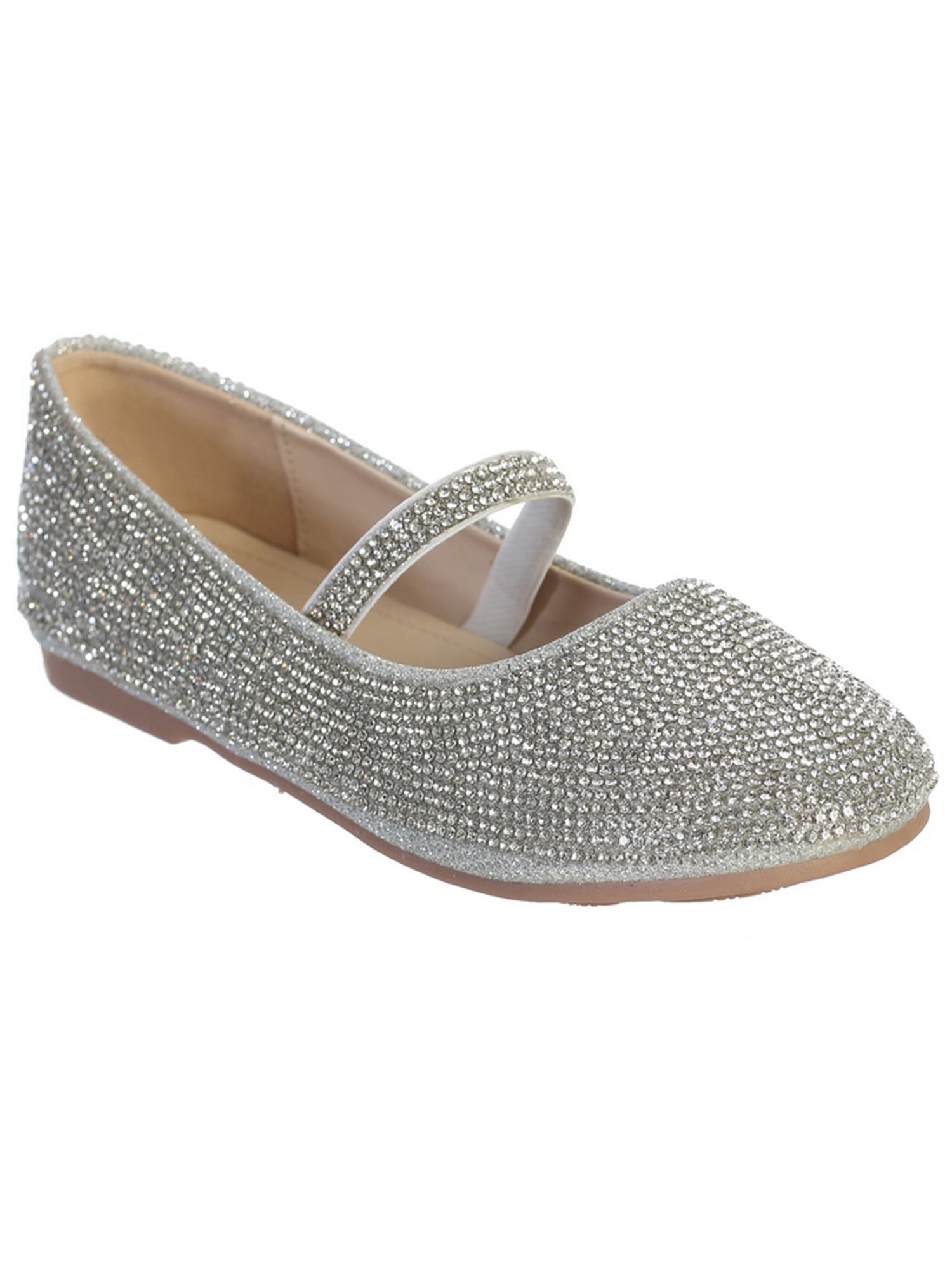 Tip Top Kids Silver Rhinestone Elastic Strap Mary Jane Tip Top Kids Silver Rhinestone Elastic Strap Mary Jane