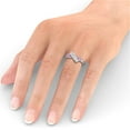 thumbnail image 4 of 0.80 Ct Pear Cut Natural Pink Sapphire Diamond Engagement Eternity Band for Ladies 14K White Gold Size 10.5, 4 of 7