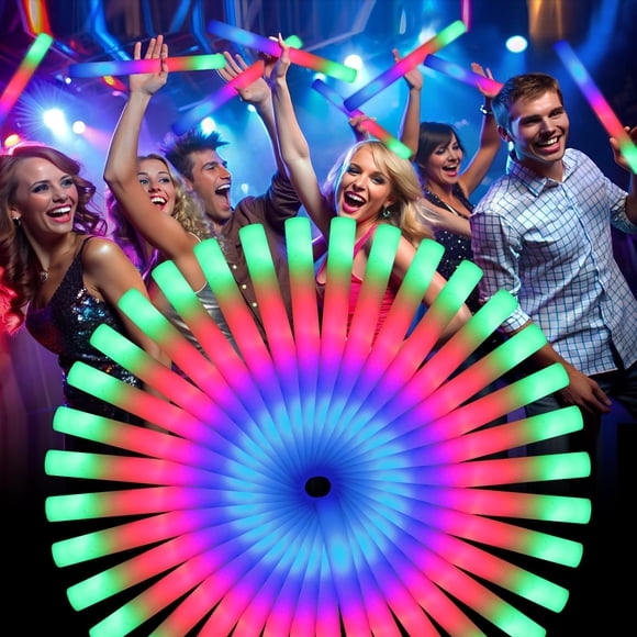 Barras luminosas de espuma Wellent Wellent, 55 unidades con 3 modos de destellos coloridos